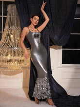 Load image into Gallery viewer, Samuel Sequin Patchwork Mermaid Metallic Dress

