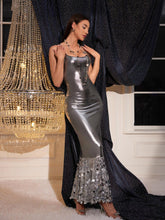 Load image into Gallery viewer, Samuel Sequin Patchwork Mermaid Metallic Dress
