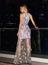 Load image into Gallery viewer, Saorla Embroidered Floral Butterfly Mesh Dress
