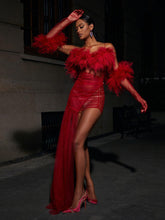 Load image into Gallery viewer, Satine Spaghetti Tulle Maxi Dress With Gloves
