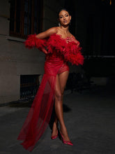 Load image into Gallery viewer, Satine Spaghetti Tulle Maxi Dress With Gloves
