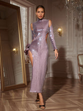 Load image into Gallery viewer, Seabi Long Sleeve Sequin Cutout Maxi Dress
