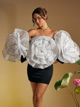 Load image into Gallery viewer, Selasi Off Shoulder Flower Mini Dress
