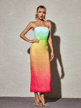 Load image into Gallery viewer, Shanti Strapless Sequin Ombre Maxi Dress
