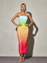Load image into Gallery viewer, Shanti Strapless Sequin Ombre Maxi Dress

