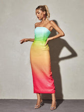Load image into Gallery viewer, Shanti Strapless Sequin Ombre Maxi Dress
