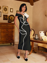 Load image into Gallery viewer, Shegar Off Sleeve Flower Bandage Mini Dress
