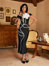 Load image into Gallery viewer, Shegar Off Sleeve Flower Bandage Mini Dress
