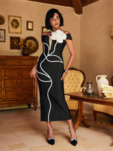 Load image into Gallery viewer, Shegar Off Sleeve Flower Bandage Mini Dress
