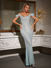 Load image into Gallery viewer, Shiori Off Shoulder Sequin Maxi Dress
