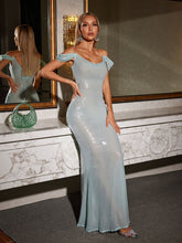 Load image into Gallery viewer, Shiori Off Shoulder Sequin Maxi Dress
