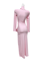 Load image into Gallery viewer, Shiphrah Long Sleeve Flower Split Midi Dress
