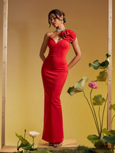 Load image into Gallery viewer, Sonny One Shoulder Flower Maxi Dress
