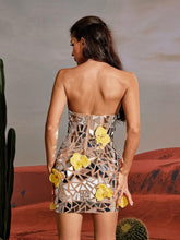 Load image into Gallery viewer, Starla Flower Acrylic Embellished Mini Dress
