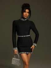 Load image into Gallery viewer, Svetlana Long Sleeve Rhinestone Bandage Dress
