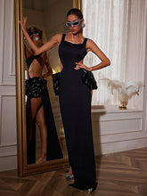 Load image into Gallery viewer, Swann Flower Cutout Split Maxi Dress
