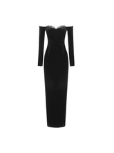 Load image into Gallery viewer, Tal Off Shoulder Lace Velvet Dress

