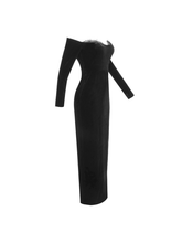 Load image into Gallery viewer, Tal Off Shoulder Lace Velvet Dress
