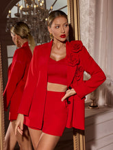 Load image into Gallery viewer, Tambi Long Sleeve Flower Blazer Set
