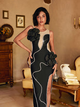 Load image into Gallery viewer, Tanuja Sleeveless Flower Bandage Midi Dress
