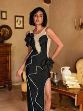 Load image into Gallery viewer, Tanuja Sleeveless Flower Bandage Midi Dress
