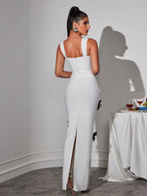 Load image into Gallery viewer, Teadoir Flower Crystal Bandage Mini Dress
