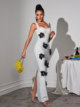Load image into Gallery viewer, Teadoir Flower Crystal Bandage Mini Dress
