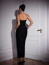 Load image into Gallery viewer, Timoteo Strapless Flower Bandage Maxi Dress
