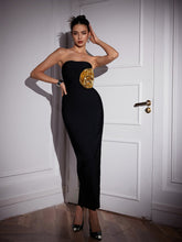 Load image into Gallery viewer, Timoteo Strapless Flower Bandage Maxi Dress
