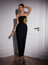 Load image into Gallery viewer, Timoteo Strapless Flower Bandage Maxi Dress
