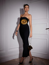 Load image into Gallery viewer, Timoteo Strapless Flower Bandage Maxi Dress
