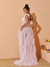 Load image into Gallery viewer, Titania One Shoulder Tulle Maxi Dress In Blush
