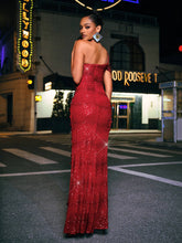 Load image into Gallery viewer, Tonantzin One Shoulder Sequin Split Maxi Dress
