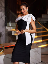 Load image into Gallery viewer, Tracy One Shoulder Bow Bandage Dress
