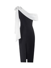 Load image into Gallery viewer, Tracy One Shoulder Bow Bandage Dress
