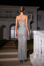 Load image into Gallery viewer, Tris Strapless Crystal Cutout Maxi Dress
