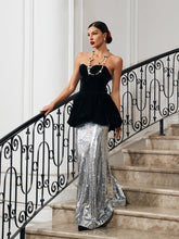 Load image into Gallery viewer, Trudy Patchwork Velvet Mermaid Dress
