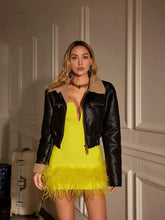 Load image into Gallery viewer, Veer Strapless Feather Bandage Dress In Yellow
