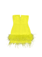 Load image into Gallery viewer, Veer Strapless Feather Bandage Dress In Yellow
