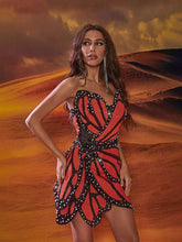 Load image into Gallery viewer, Vega Butterfly Sequin Pearl Mini Dress
