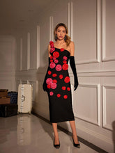 Load image into Gallery viewer, Ventura One Shoulder Flower Bandage Dress
