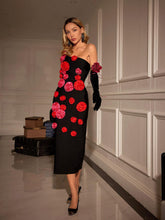 Load image into Gallery viewer, Ventura One Shoulder Flower Bandage Dress
