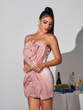 Load image into Gallery viewer, Viceroy Strapless Flower Mini Dress
