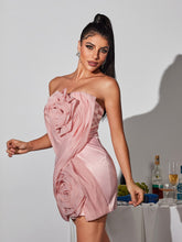 Load image into Gallery viewer, Viceroy Strapless Flower Mini Dress
