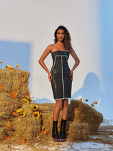 Load image into Gallery viewer, Vilma Strapless Patchwork Sequin Mini Dress
