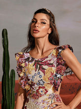 Load image into Gallery viewer, Viveka Flower Sequin Mini Dress
