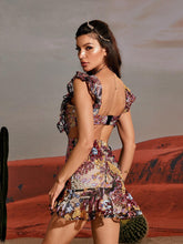 Load image into Gallery viewer, Viveka Flower Sequin Mini Dress
