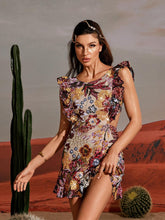 Load image into Gallery viewer, Viveka Flower Sequin Mini Dress
