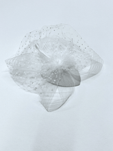 Load image into Gallery viewer, Vlad Feather Mesh Cocktail Hat In White
