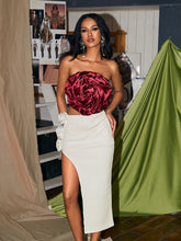 Load image into Gallery viewer, Wells Satin Ruched Red Flower Top
